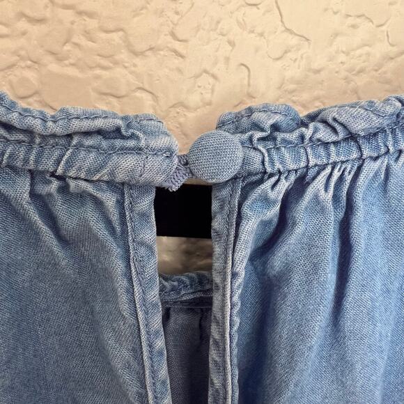 Torrid Chambray Blue Tiered Sleeveless Shift Dress Lyocell Size 3 (3X) - Picture 4 of 11